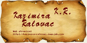 Kazimira Ralovac vizit kartica